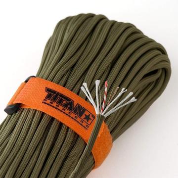 CUERDA PARACORD PARA SUPERVIVENCIA, CAMPING, USO MILITAR,ETC,COLOR VERDE OD, 100 PIES DE LARGO