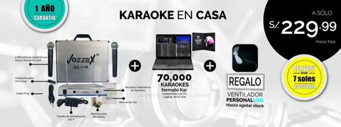 2 Micrófonos Inalámbricos Profesionales Pack Karaoke 70,000 Canciones