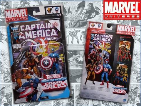 WOLVERINE AND CAPTAIN AMERICA / MARVEL UNIVERSE MARVEL'S GREATEST BATTLES COMIC PACKS / pack sellado y nuevo