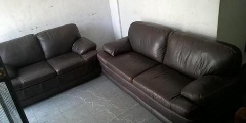 REMATO Jgo. de sofas 3 y 2cpos. Senegal 100% cuero genuino movil : 981157699