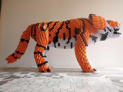 Tigre Origami 3d, Manualidades de Papel