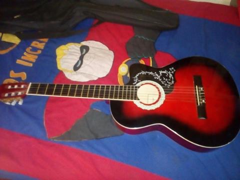 Se Vende Guitarra Roja con Negro