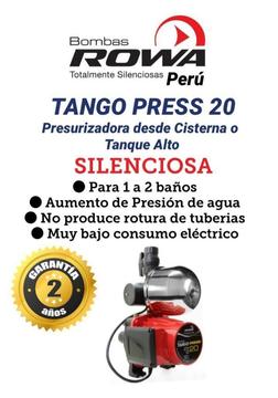 Bomba de Agua Silenciosa Tango Press 20