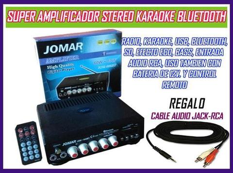 Amplificador Equipo Sonido, Radio, Microfono, Bluetooth, Karaoke, USB