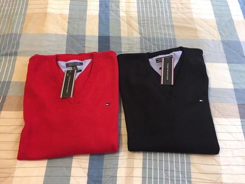 Chompas Tommy Hilfiger Roja Negro Hombre Tallas S M L