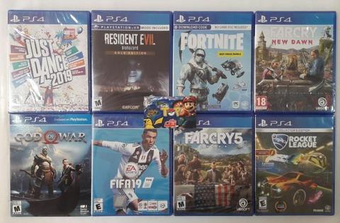 PS4 JUST DANCE 2019, RESIDENT 7 , FORTNITE , GOD OF WAR 4 ,TIENDATOPMK
