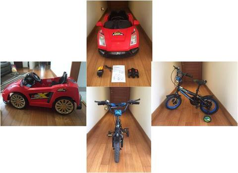 AUTO DEPORTIVO DE 12 VDC Y BICICLETA ARO 12” PARA NIÑO