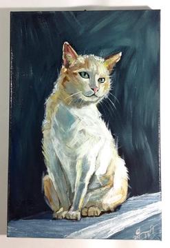 Pintura de Gato Blanco