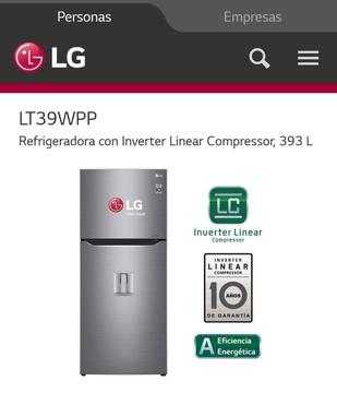 Refrigeradora Nueva Lg Inox 393 Lts