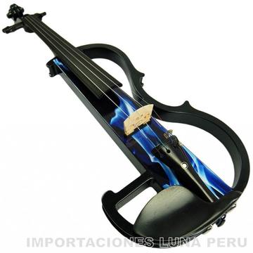 venta violin electrico azul madera cedro con funcion silencioso
