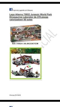 Laboratorio Jurasic World Lego Alterno