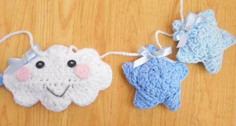 Guirnalda Decorativa Bebe Crochet Para Cuna O Pared