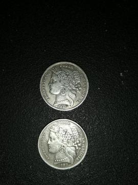 Monedas 1 Peseta 1880 Plata 9 Decimos