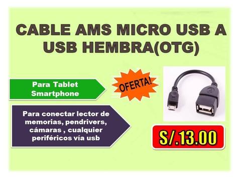 CABLE AMS MICRO USB A USB HEMBRA(OTG)