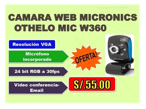 CÁMARA WEB MICRONICS OTHELO MIC W360