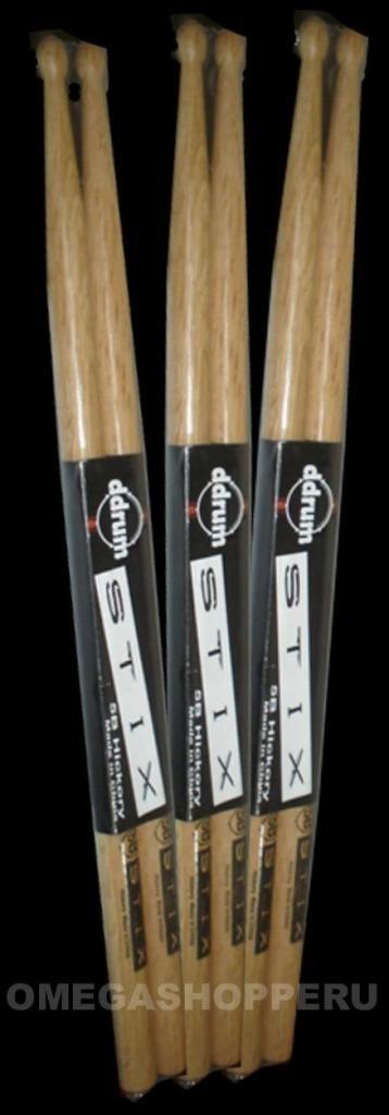 Ddrum Stix 5b Hickory Baquetas Par Nuevas Selladas alta calidad