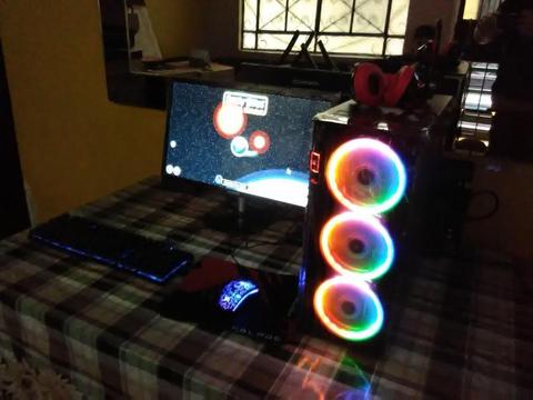 computadora gamer completa ryzen3 NUEVA FULL FORTNITE, DOTA 2... - case luces led rainbow - super oferta