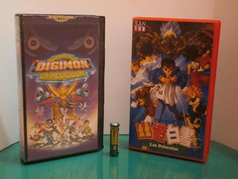 Cintas VHS de Digimon y Yu Yu Hakusho
