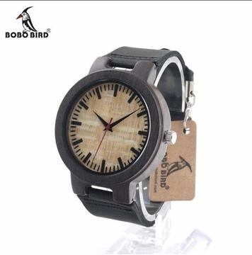 Reloj Bobo Bird Madera De Bambú Con Correa De Cuero