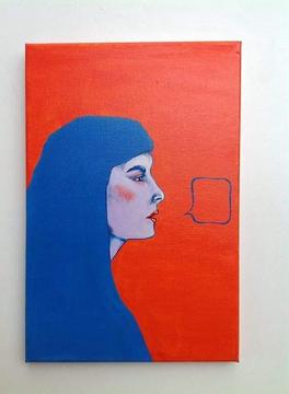 Pintura Mujer Hablando