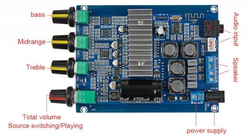 TPA3116 Placa de Amplificador Digital Bluetooth 4,2 50 W Audio l