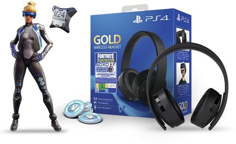 AURICULARES GOLD WIRELESS STEREO HEADSET PS4 SKIN FORTNITE NEO VERSA