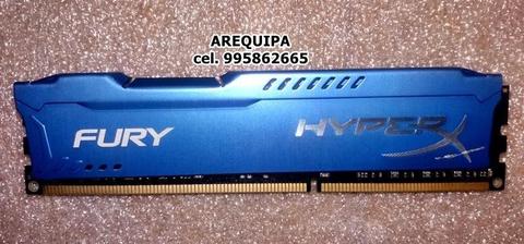 PC Memoria RAM 8GB, 1866MHz, DDR3, KINGSTON FURY serie: HX318C10F/8. Perfecta función. OFERTA 135 Soles Fijo