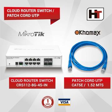 CLOROUTER SWITCH 112-8G-4S // PATCH CORD UTP CAT5E / 1.52 MTS
