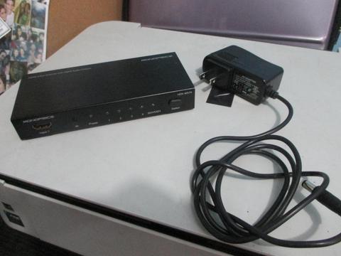Conmutador HDMI 4x1 con salidas analógicas, digitales coaxiales y de audio óptico digital, decodificador