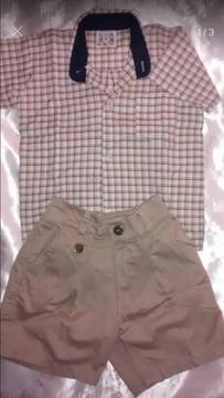 Conjunto 1 a 2 Años Usado Short Y Camisa