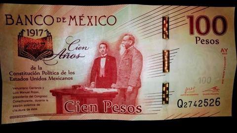 Billete de 100 pesos, conmemorativo de la Constitución de 1917