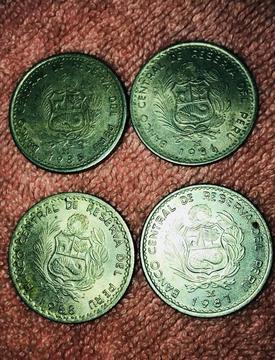 Monedas de Un Inti 1985 1986 1987 1987