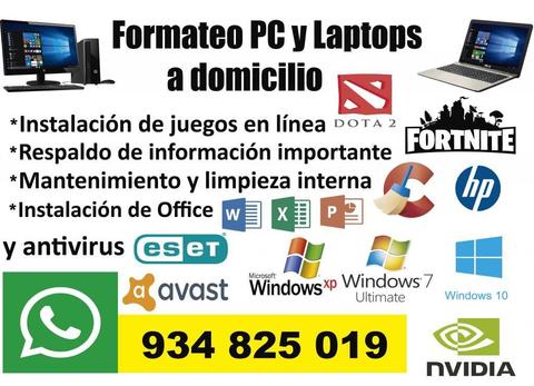 Formateo PC y Laptops a domicilio Los olivos