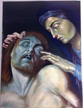 Pintura Lamentacion de Cristo Muerto