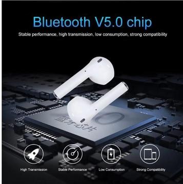 Auriculares wireless I12 TWS Bluetooth 5.0 - color negro, blanco y rojo