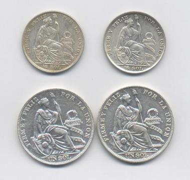 CONJUNTO DE MONEDAS DE LIBERTAD SENTADA