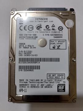 Disco Duro de 500 Gb Marca Hitachi Usado