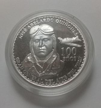Moneda De Plata Conmemorativa Gran General del Aire José Abelardo Quiñones Gonzales