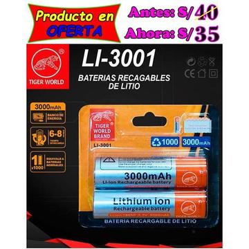 Batería Recargable 18650 Li-on 3.7v 3000mAh de calidad y bajo precio en