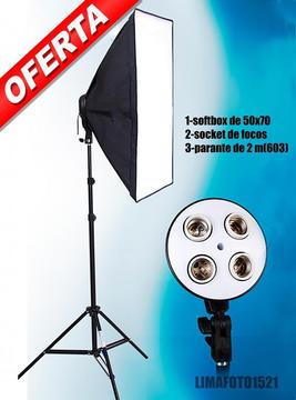 Kit De Iluminacion Sofbox 50x70socket parante De 2 M(603)