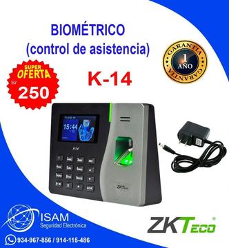 Reloj Control De Asistencia Biometrico Huella Digital K 14