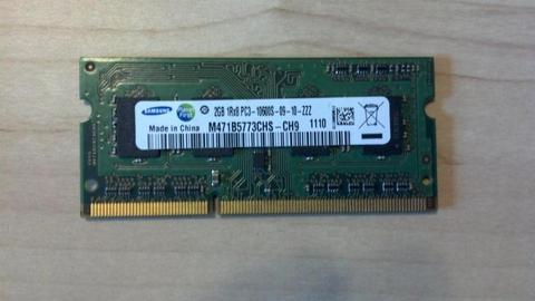 MEMORIA RAM DDR3 PARA LAPTOP DE 2 GB bus 1333 Y MEMORIA PARA PC 1 GB DDR3