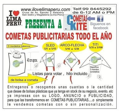 COMETAS PUBLICITARIAS DEL PERU