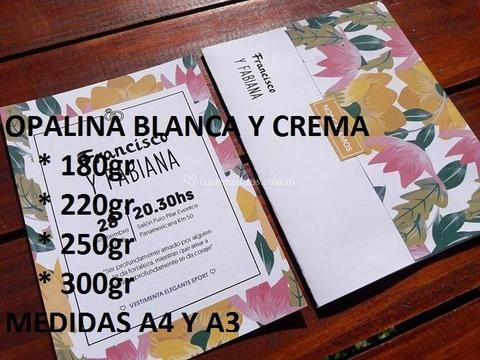 Cartulina Opalina Blanca A4 / A3 180gr & 220gr & 250gr &300gr
