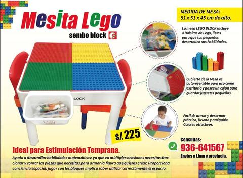 MESA DE ESTIMULACION LEGO NIÑOS APRENDIZAJE