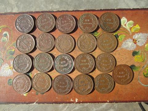 lote de 21 monedas de un centavo de cobre por años