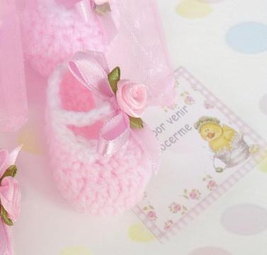 Recuerdos Baby Shower Zapatitos En Crochet Bebe Para Niña
