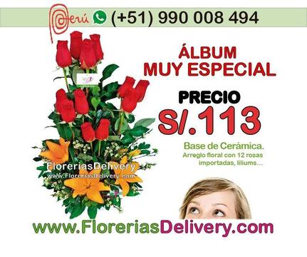 Base de cerámica con rosas y liliums...Código: Olx M B.C.-0021