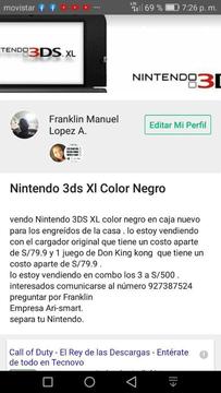 Vendo Nintendo 3dsxl