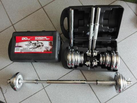 Set de Mancuerna Cromadas de 20 Kg